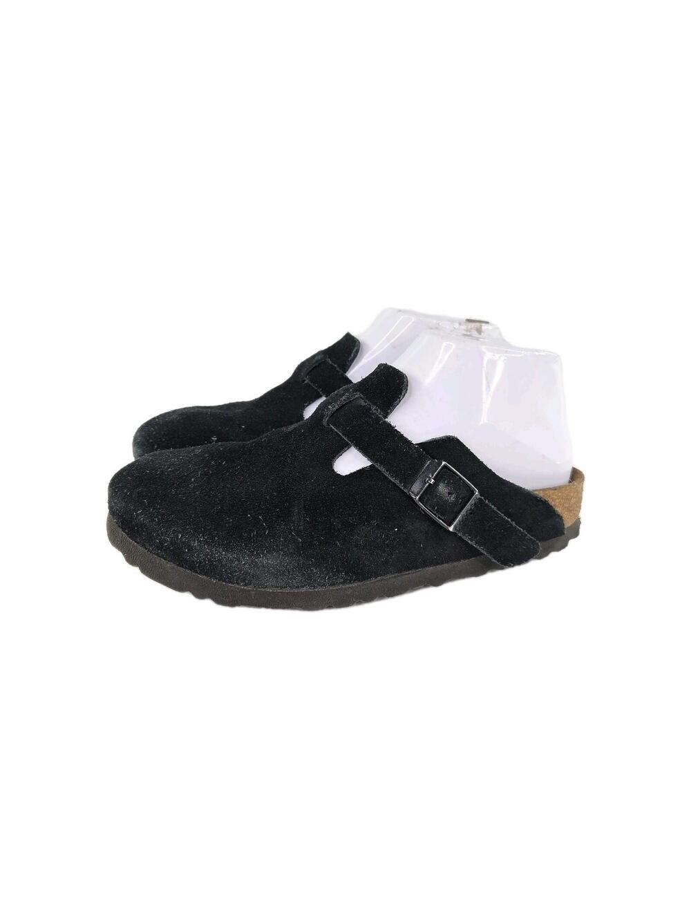 Birkenstock Boston Soft Footbed Clogs Size 36 Womens Black Suede Shoes US 5